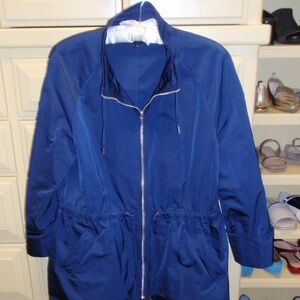 Lafayette 148 New York Microfiber Blue Jacket Misses Size Medium